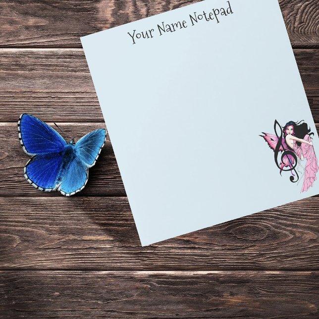 Whimsical Pink Fairy Blue Fantasy Music  Notepad (Creator Uploaded)