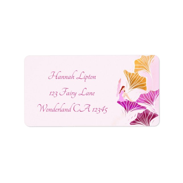 Whimsical Pink Fairy Garden Magic Return Address Label (Front)