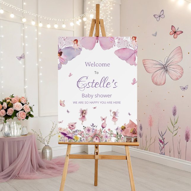 Whimsical Pink Fairy Welcome Sign Foam Board (Creator Uploaded)