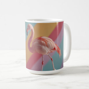 Whimsical Pink Flamingo on Roller Skates Coffee Mug