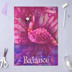 Whimsical Pink Flamingo Personalized Decoupage Tissue Paper