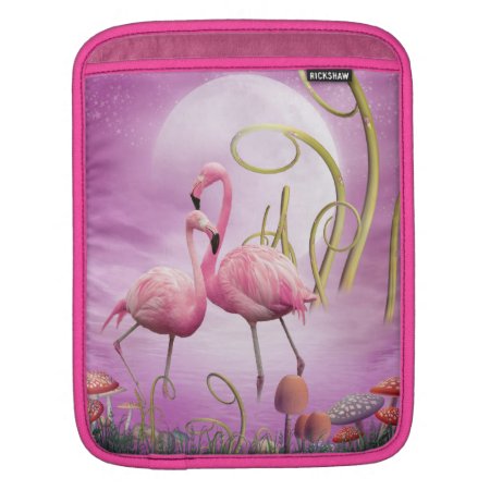 Whimsical Pink Flamingos Ipad Sleeve