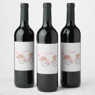 white wine bicycle label