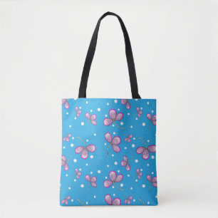 Whimsical Pink Flower Tote Bag