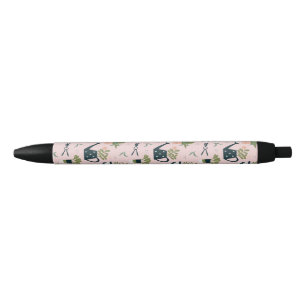 Whimsical Pink Gardening Printed Pattern Pen
