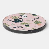 Whimsical Pink Gardening Printed Pattern Wireless Charger (Front 2)