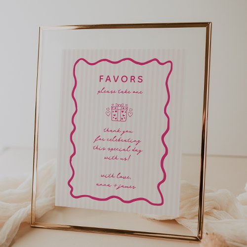 Whimsical Pink Hand Drawn Favors Poster