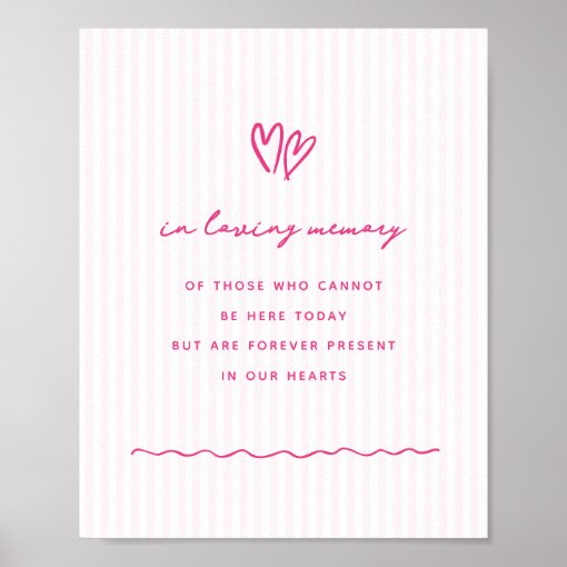 Whimsical Pink In Loving Memory Poster | Zazzle