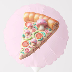 Whimsical Pink Mushroom Pizza Balloon