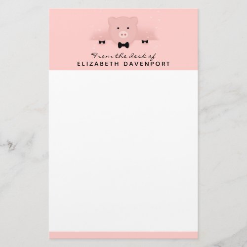 Whimsical Pink Pig Cute Chinese New Year Stationery