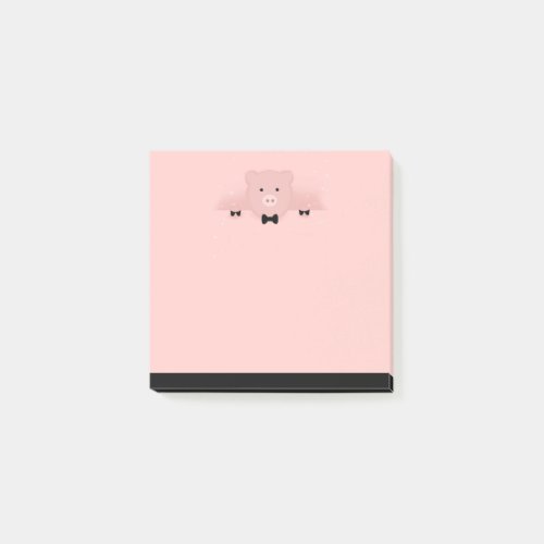 Whimsical Pink Pig Cute Farm Animal Post_it Notes