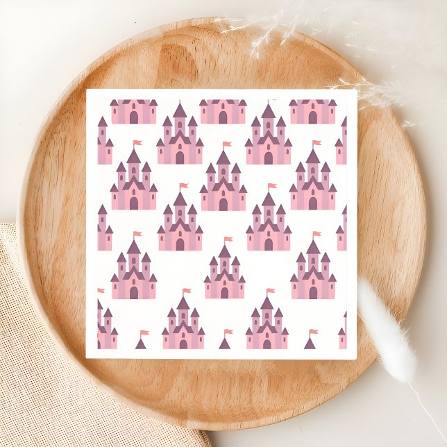 Whimsical Pink Princess Castle Napkins (Creator Uploaded)
