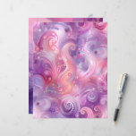 Whimsical Pink &amp; Purple Background Scrapbook Paper