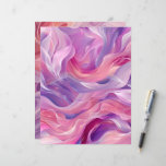 Whimsical Pink &amp; Purple Background Scrapbook Paper