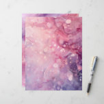 Whimsical Pink &amp; Purple Background Scrapbook Paper