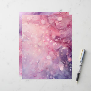 Whimsical Pink & Purple Background Scrapbook Paper