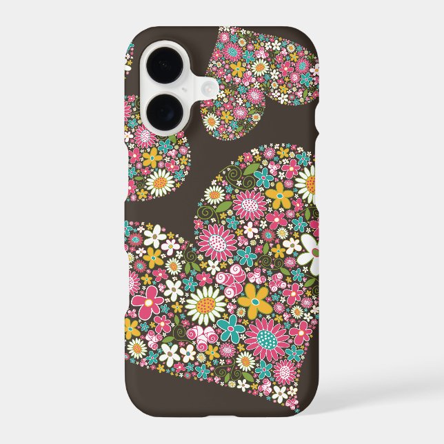 Whimsical Pink Spring Flowers Floral Hearts Casing Case-Mate iPhone Case (Back)