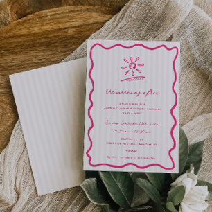 Whimsical Pink The Morning After Brunch Invitation