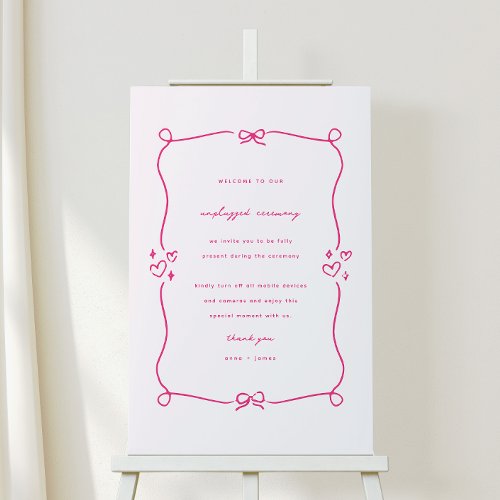 Whimsical Pink Unplugged Ceremony Foam Board