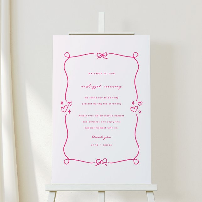 Whimsical Pink Unplugged Ceremony Foam Board (Creator Uploaded)