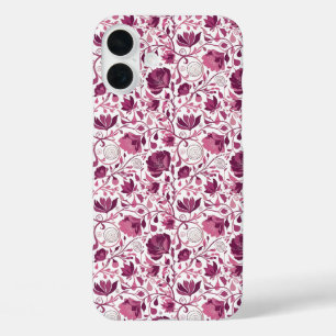 Whimsical Pink Vines Elegance iPhone 16 Plus Case