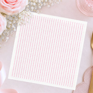 Whimsical Pink Watercolor Bow Stripe Baby Shower Napkins