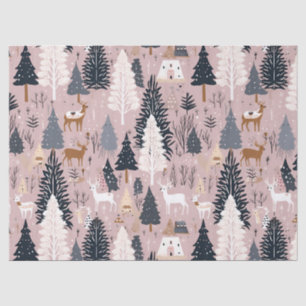 Whimsical Pink Winter Landscape (3) Tissue Paper