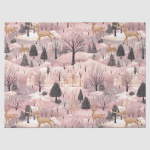 Whimsical Pink Winter Landscape (4) Tissue Paper