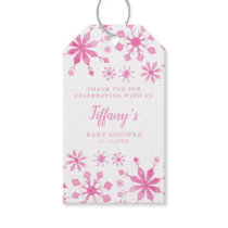 Whimsical Pink Winter Wonderland Baby Shower Gift Tags