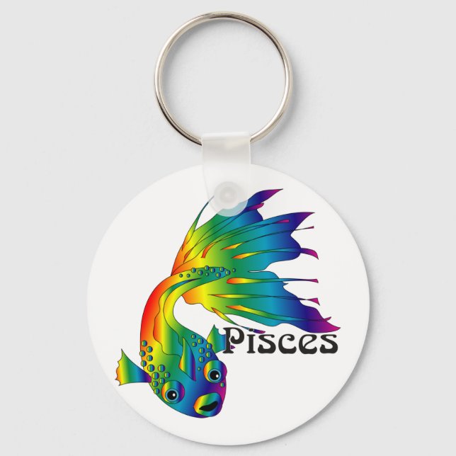 Whimsical Pisces Keychain (Front)