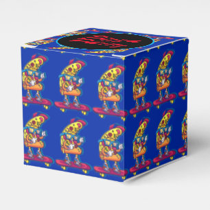 Whimsical Pizza Party Cube Favor Boxes