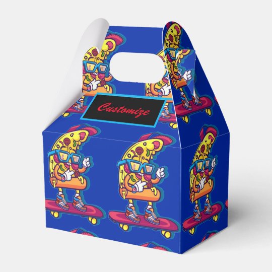 Download Whimsical Pizza Party Gable Favor Box | Zazzle.com