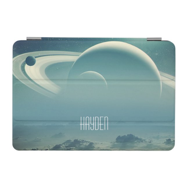 Whimsical Planets Space Dreamscape Personalised iPad Mini Cover (Horizontal)