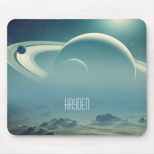 Whimsical Planets Space Dreamscape Personalised Mouse Pad (Front)
