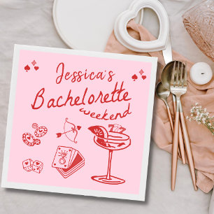 Whimsical Poker Cocktail Bachelorette Party Napkins