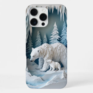 Whimsical Polar Bear Winter Tale ✨ Snow Paper Art iPhone 16 Pro Max Case