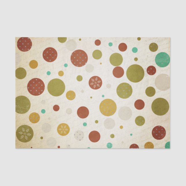 Whimsical Polka Dot Snowflakes Tissue Paper (Front)
