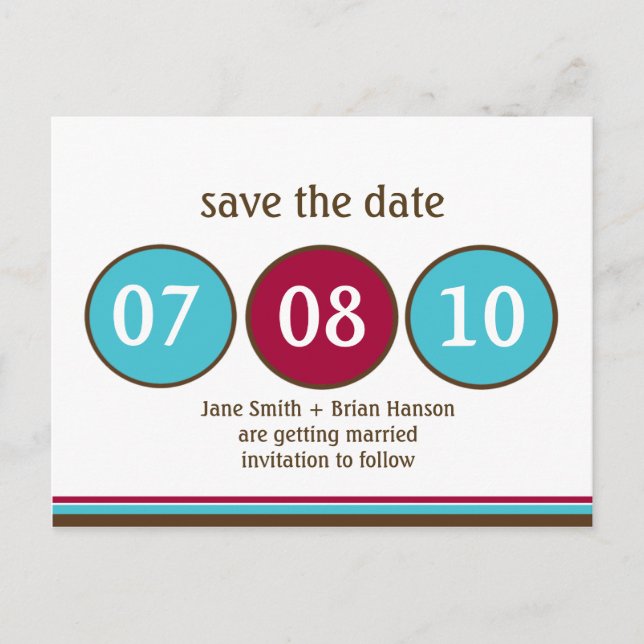 Whimsical Polka Dots Save the Date Postcard (Front)