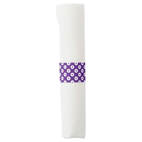 Whimsical Polka_Dotted Dark Purple and White Napkin Bands