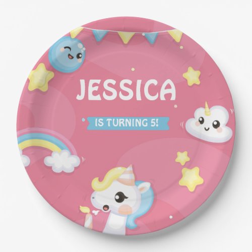Whimsical Pony Pink Birthday Party Girl Pawty   Paper Plates