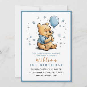 Whimsical Pooh & Friends Birthday Invitation