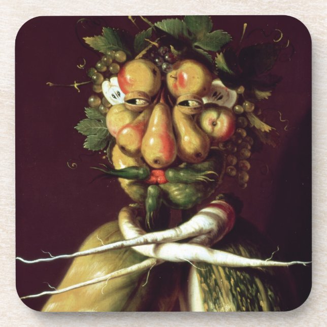 Whimsical Portrait Beverage Coaster (Front)