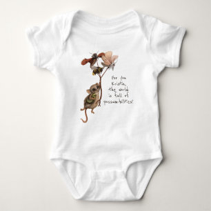 Whimsical Possum and Inspirational Adventure Quote Baby Bodysuit