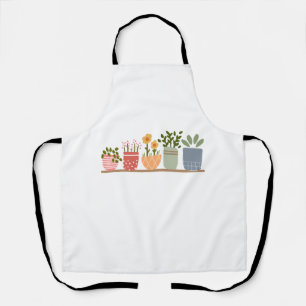 Whimsical Potted Flowers Garden Lover Apron