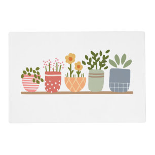 Whimsical Potted Flowers Garden Lover Placemat