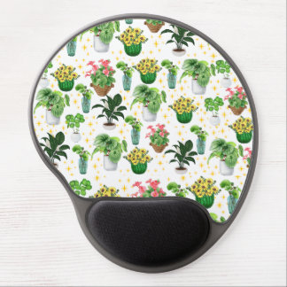 Whimsical Potted Plants Blanket Gel Mouse Pad