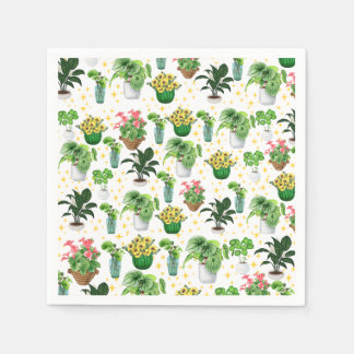 Whimsical Potted Plants Blanket Napkins