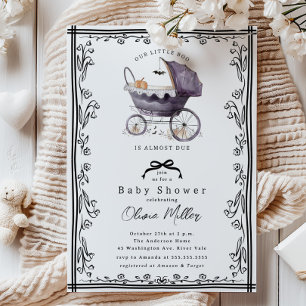 Whimsical Pram Baby Shower Invitation