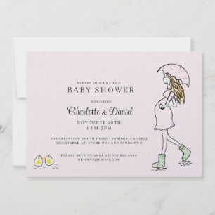 Whimsical Pregnant Mom Baby Shower Invitation