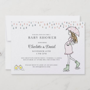 Whimsical Pregnant Mom Baby Shower Invitation